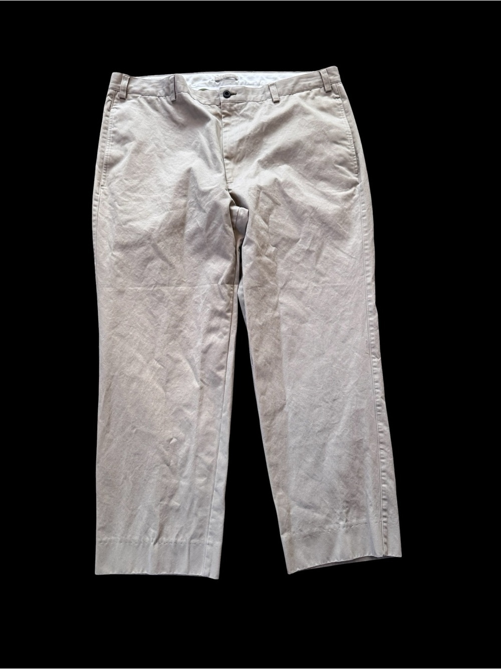 Orvis Men’s Khaki Chino Pants Size 42 Beige Flat Front Cotton EUC